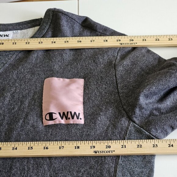 Champion x Wood Wood Sweatshirt Mens XL Heathered Gray LS Made In Italy Preppy - Picture 5 of 16